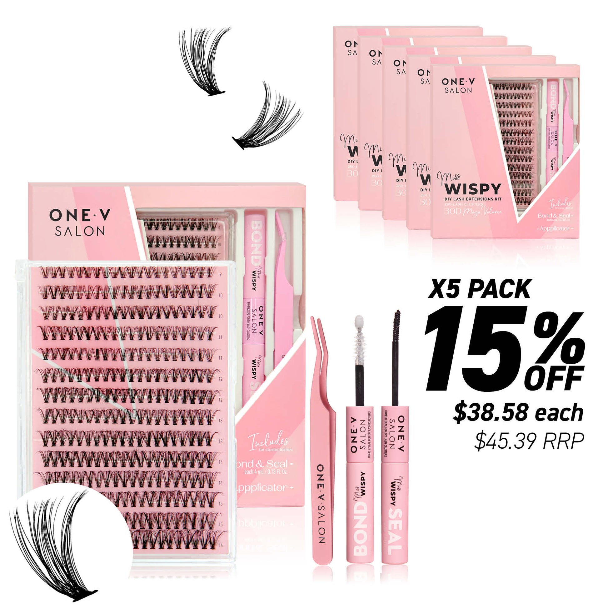 DIY Lash Cluster Kits - 30D Combo Kit (Bundle Pack) - One V Salon
