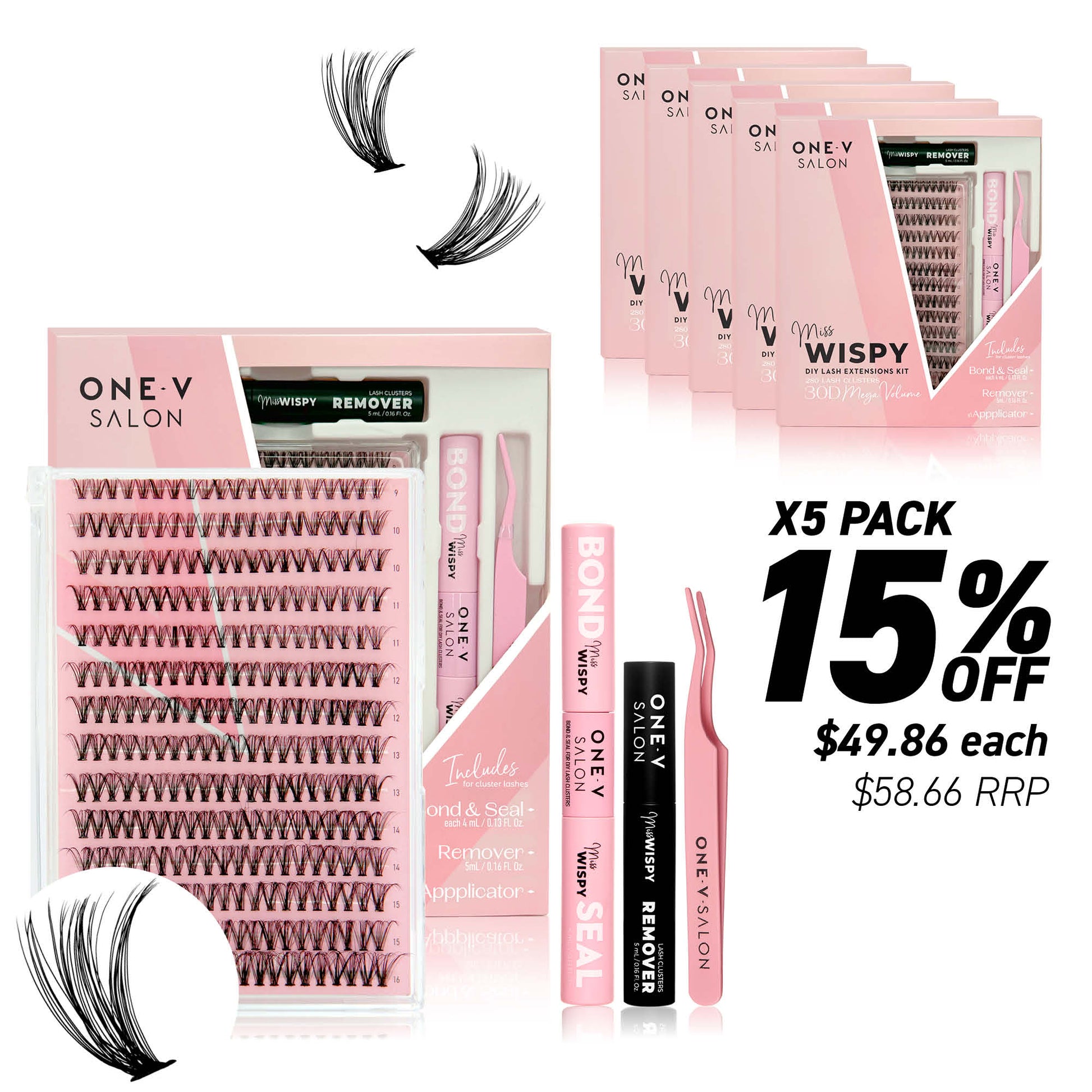 DIY Lash Cluster Kits - 30D Complete Kit (Bundle Pack) - One V Salon