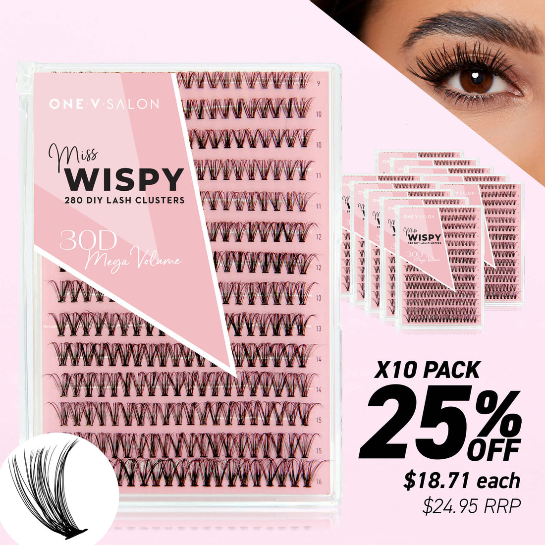 30D Mega Volume - 280 DIY Cluster Lashes (Bundle Pack) - One V Salon