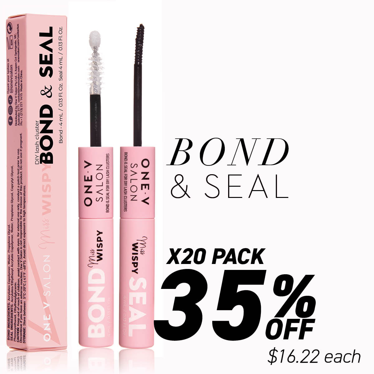 Miss Wispy Cluster Lashes - Bond & Seal - Bundle Packs - One V Salon