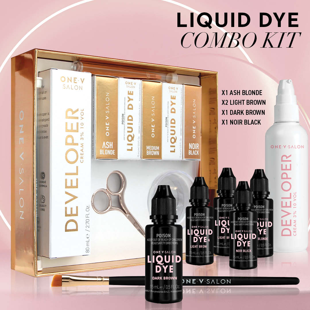 Brow Liquid Dye Complete Combo Kit - X5 colours - One V Salon