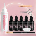 Brow Liquid Dye Complete Combo Kit - X5 colours - Airbrush Liquid Activator - One V Salon