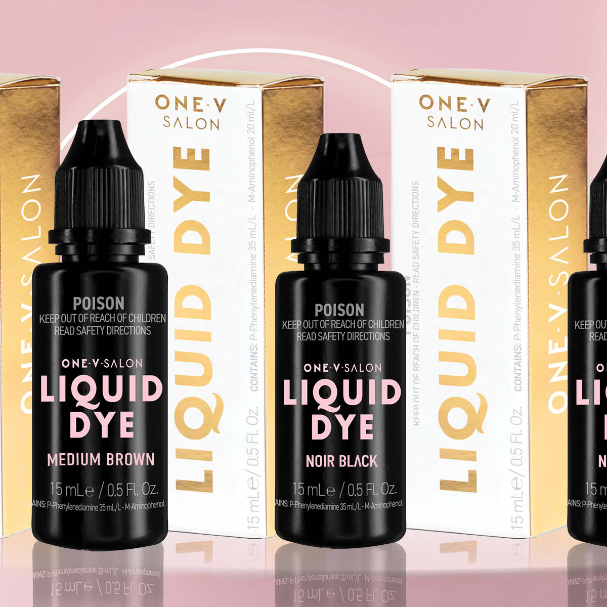 Brow Liquid Dye Starter Kit - 4 colours + 1 Developer - One V Salon