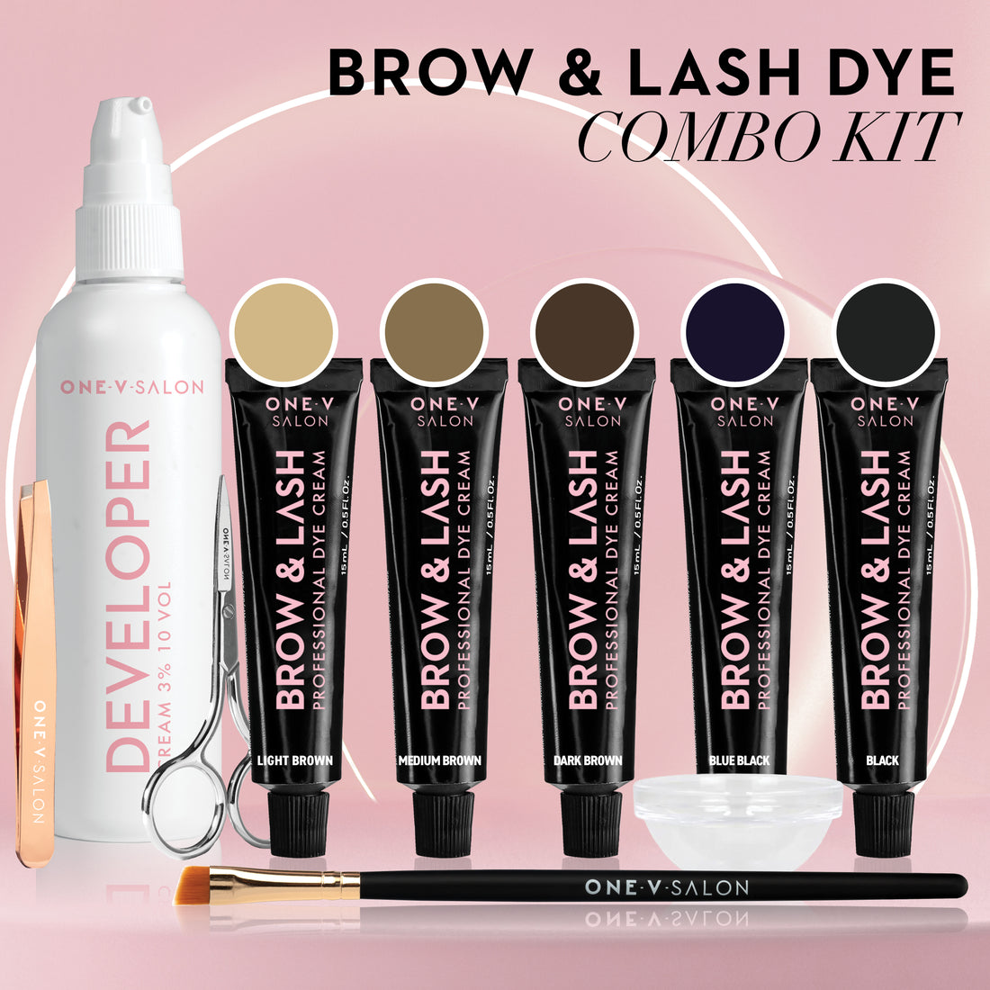 Brow & Lash Cream Dye Complete Combo Kit - One V Salon