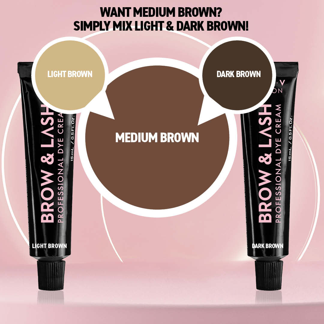 Brow & Lash Cream Dye Starter Kit - 4 Colors and 1 Developer - One V Salon