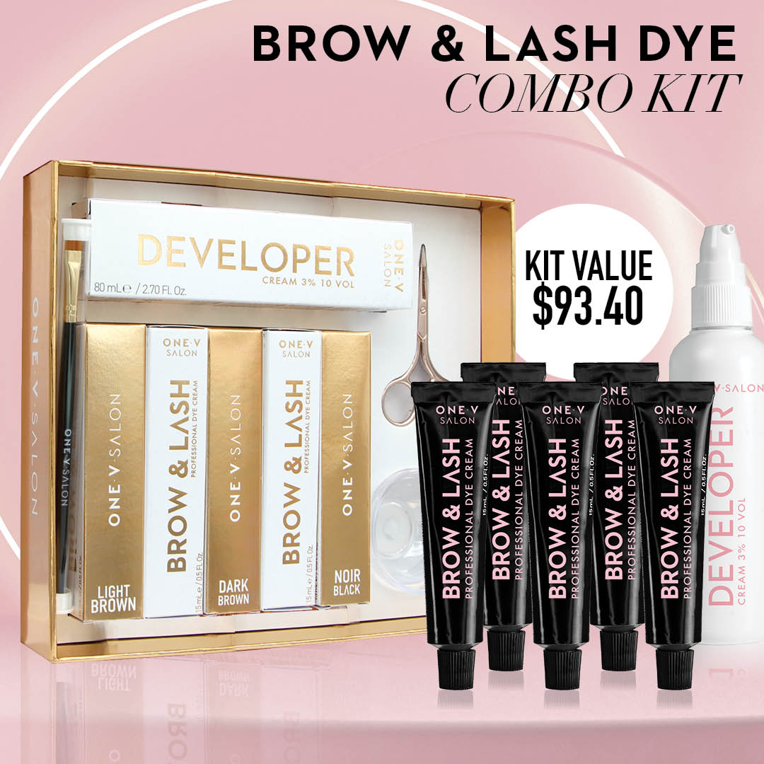 Brow & Lash Cream Tint Dye Complete Combo Kit - One V Salon