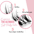 Miss Wispy Cluster Lashes Day to Night - 154 DIY Cluster Lashes Complete Kit (Bundle Pack) - One V Salon