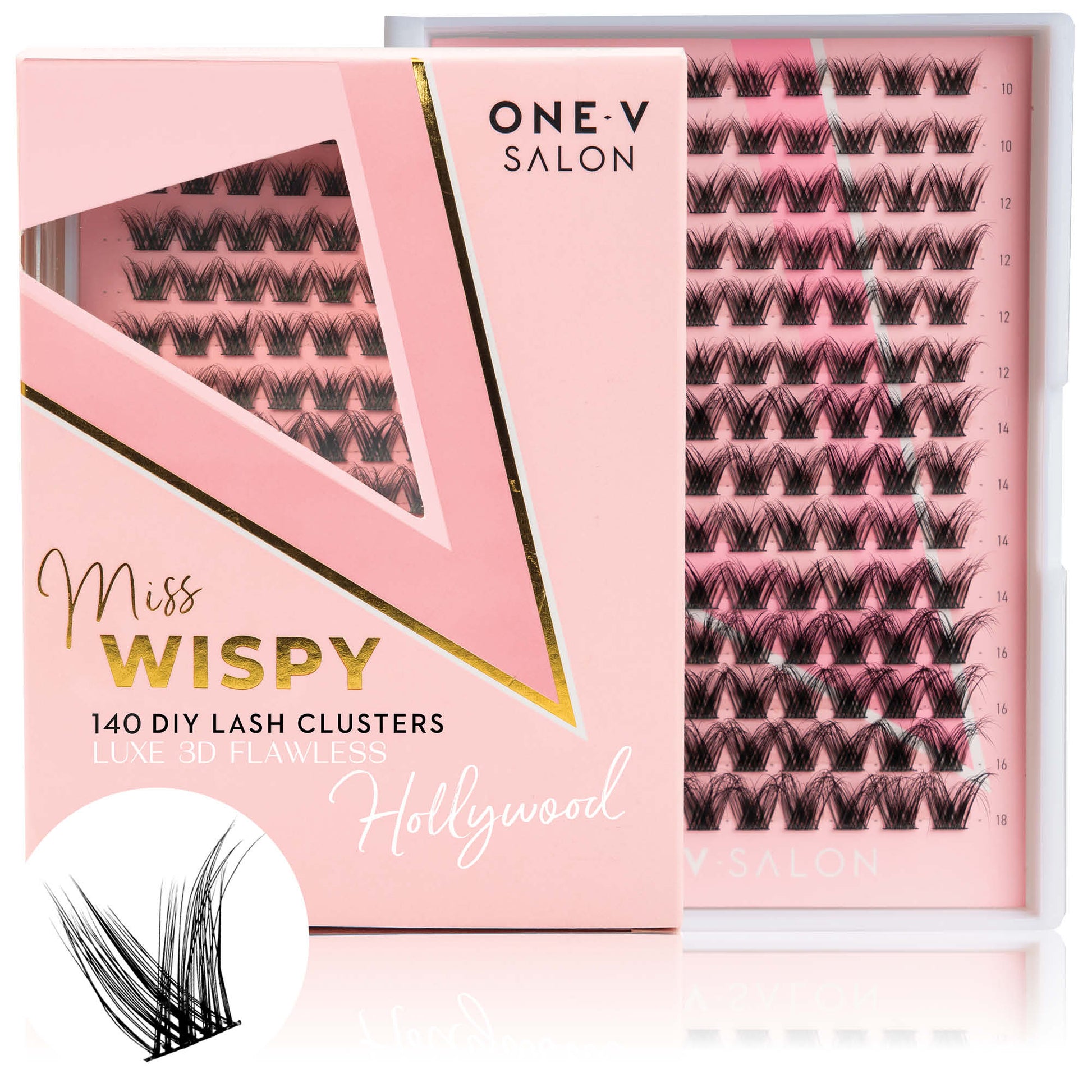 Luxe 3D Flawless -Hollywood - 140 DIY Cluster Lashes Complete Kit (Bundle Kit) - One V Salon