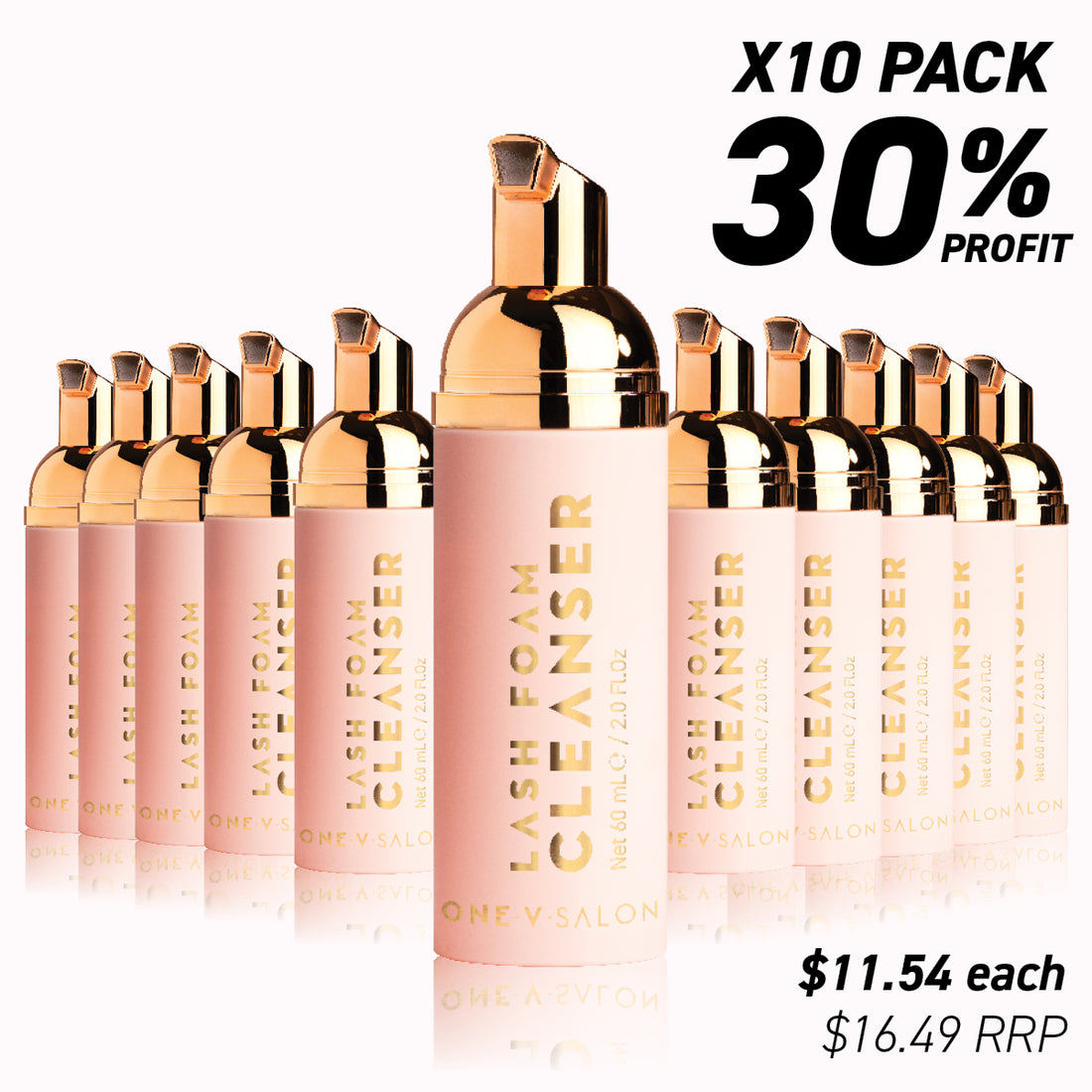 Eyelash Extension Shampoo Foam Cleanser Kit - (wholesale Bundle Packs) - One V Salon