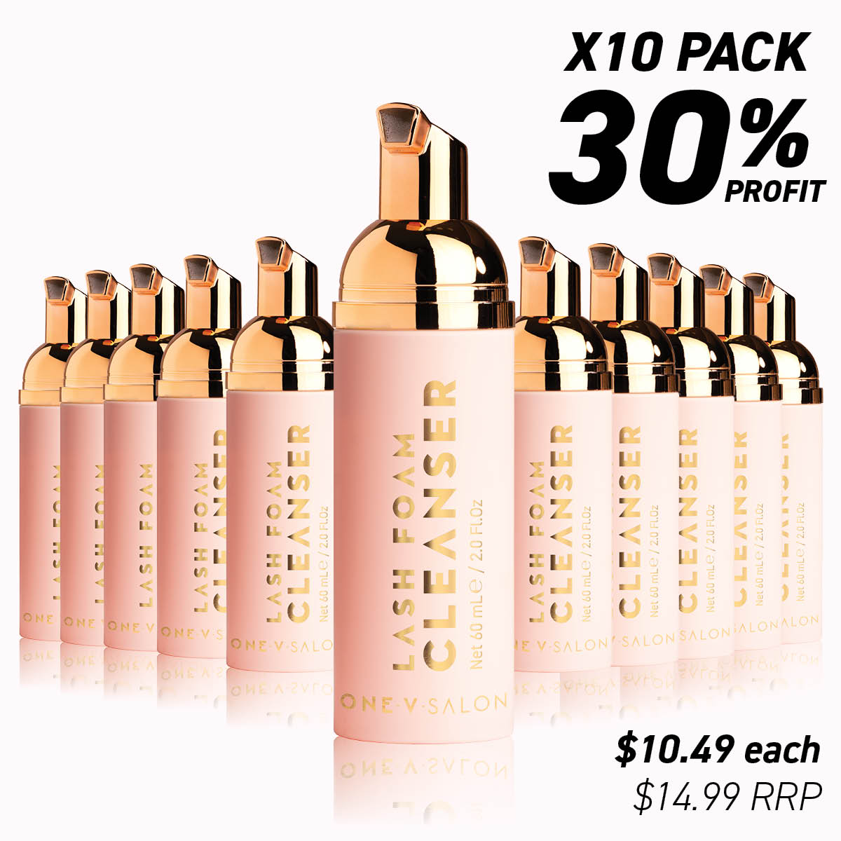 Lash Foam Cleanser Kit - (Bundle Packs) - Lash Cleanser + Lash Brush + Mascara Wand- Wholesale packs - One V Salon