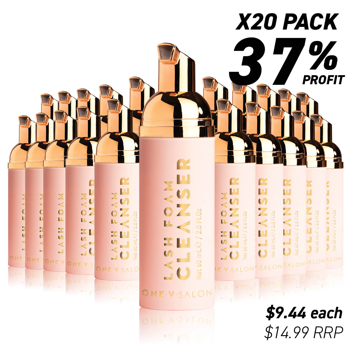 Lash Foam Cleanser Kit - (Bundle Packs) - Lash Cleanser + Lash Brush + Mascara Wand- Wholesale packs - One V Salon