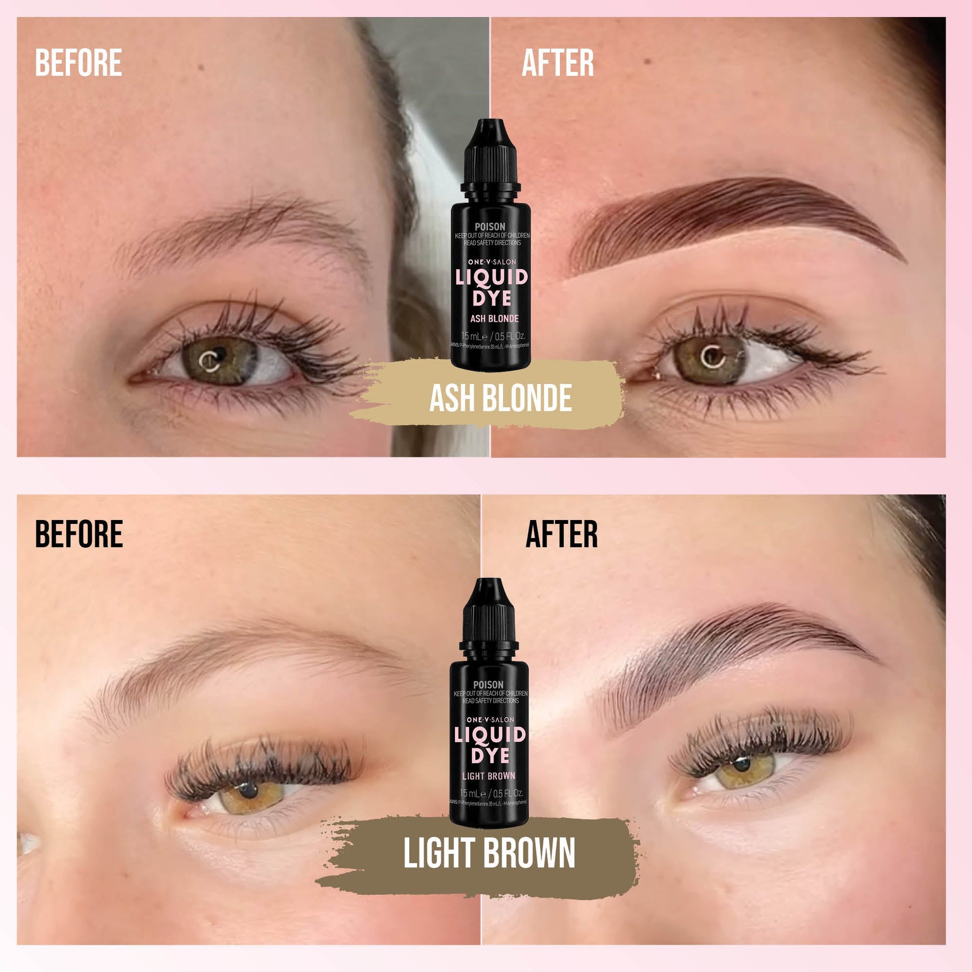 Brow Liquid Dye Complete Combo Kit - X5 colours