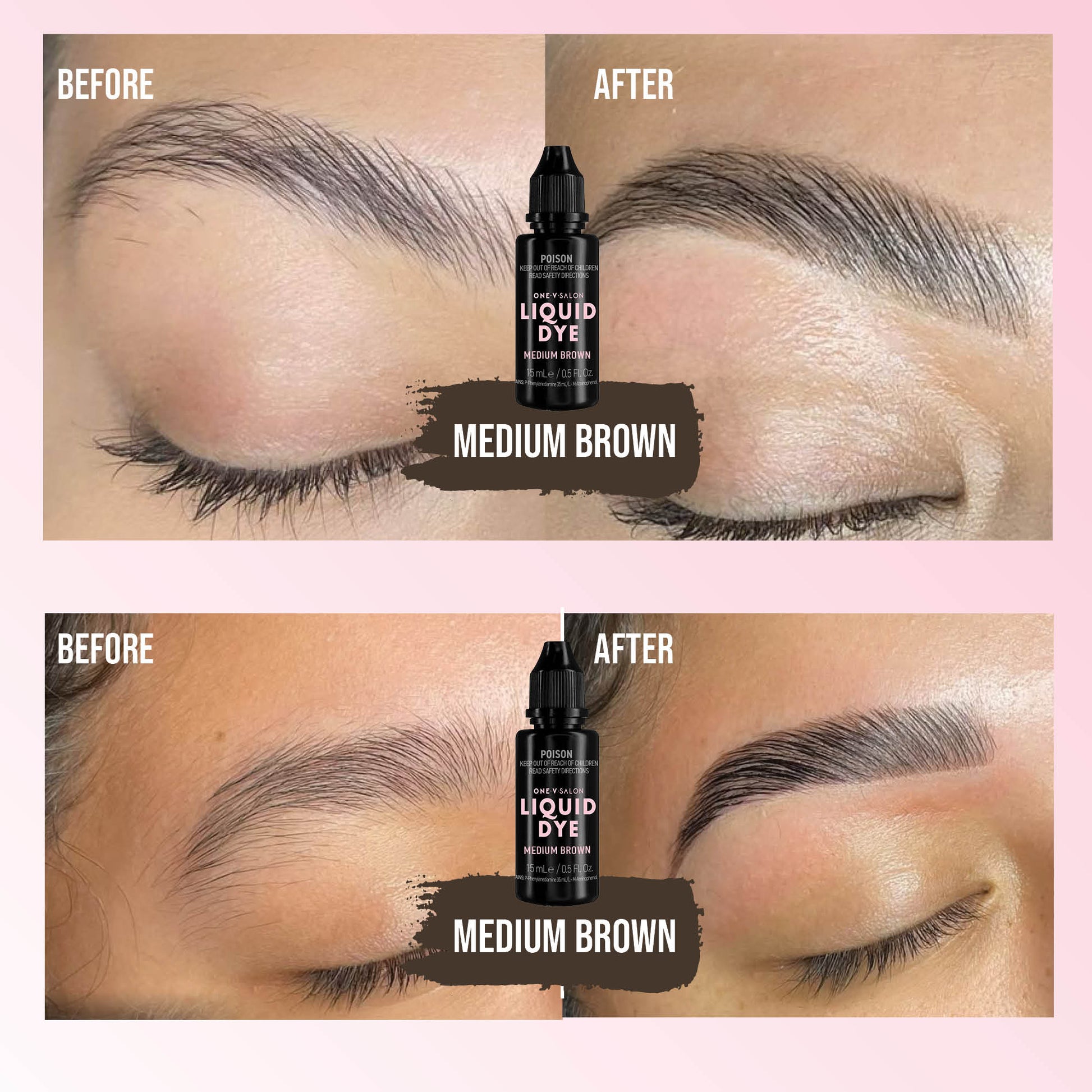 Brow Liquid Dye Complete Combo Kit - X5 colours - One V Salon