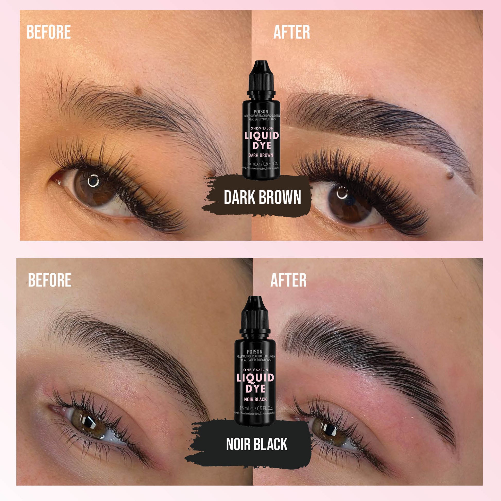 Brow Liquid Dye Complete Combo Kit - X5 colours - One V Salon