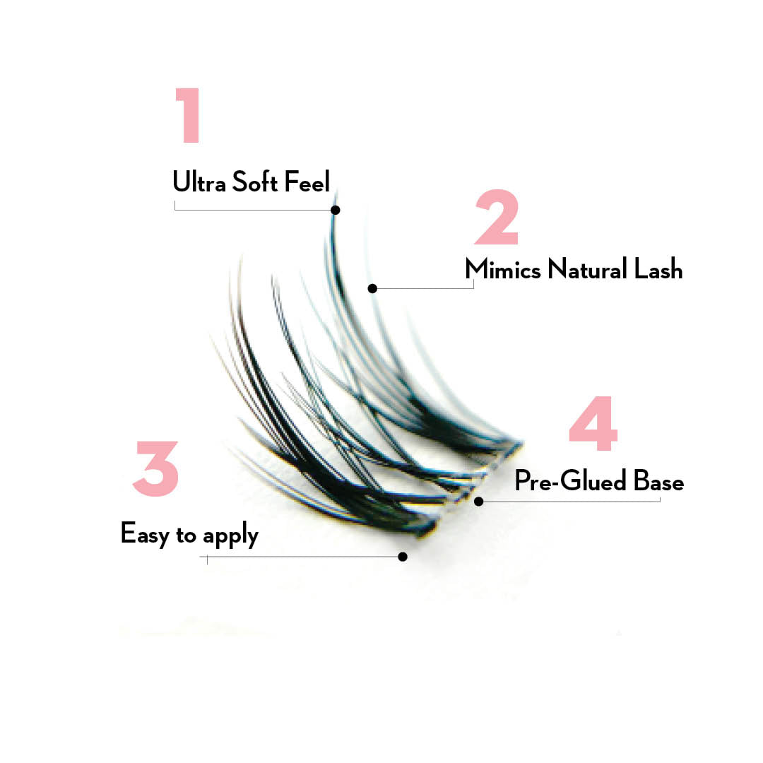 Miss Wispy Press On Preglued Under-lashes Cluster Lashes Day to Night - One V Salon