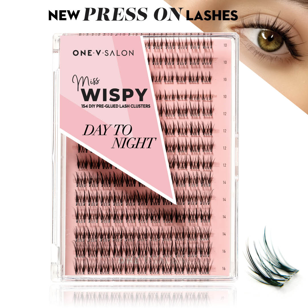 Miss Wispy Press On Preglued Under-lashes Cluster Lashes Day to Night - One V Salon
