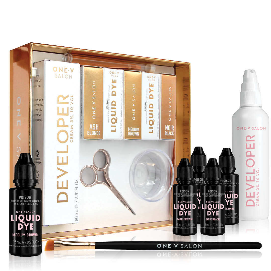 Brow Liquid Dye Complete Combo Kit - X5 colours - One V Salon