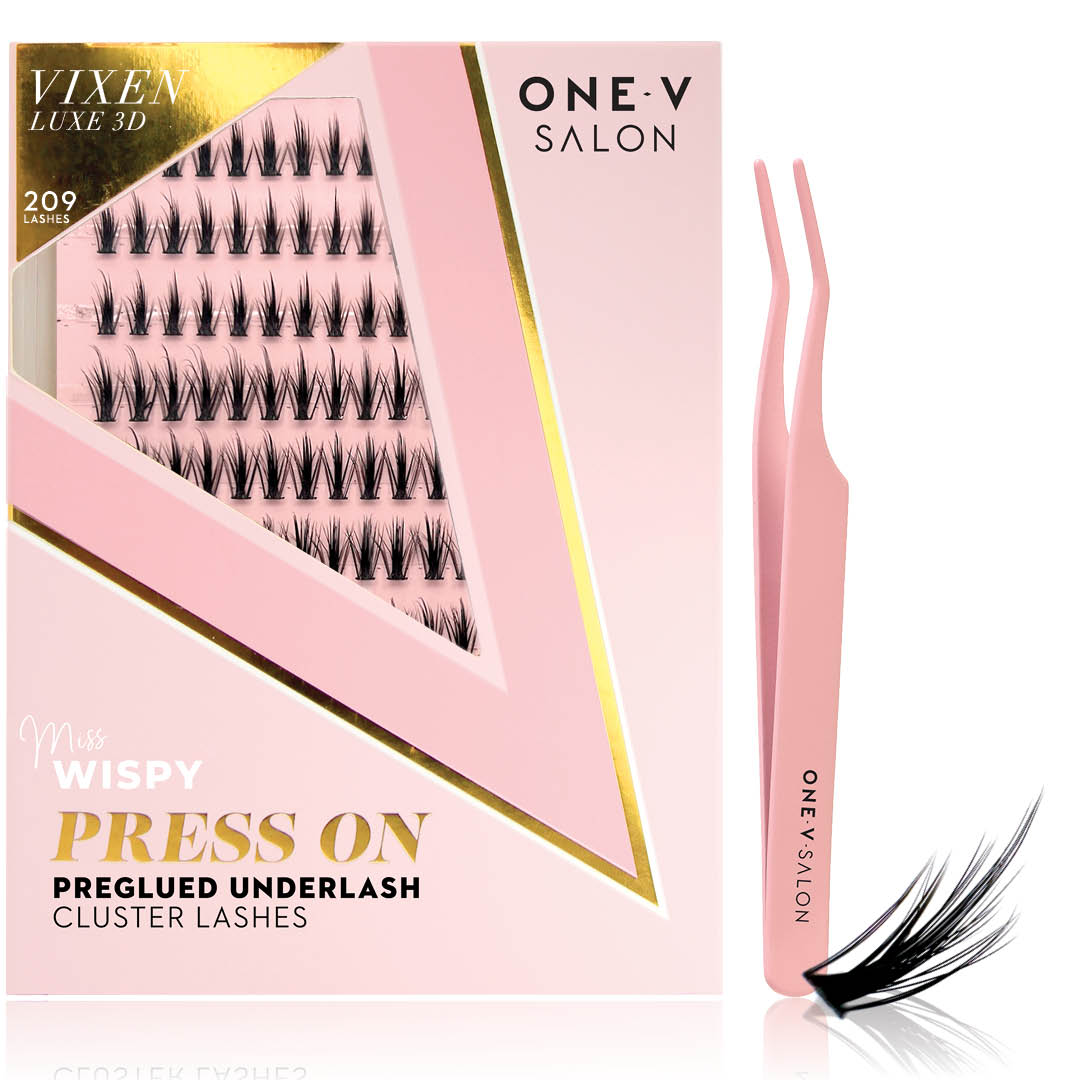 Vixen Press On Pre-glued Under-lashes Cluster Lashes & Applicator - One V Salon