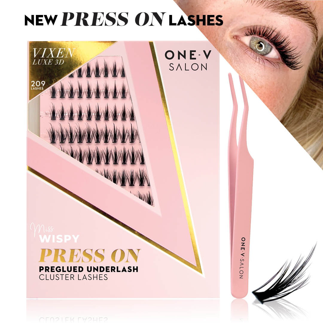 Vixen Press On Pre-glued Under-lashes Cluster Lashes & Applicator - One V Salon