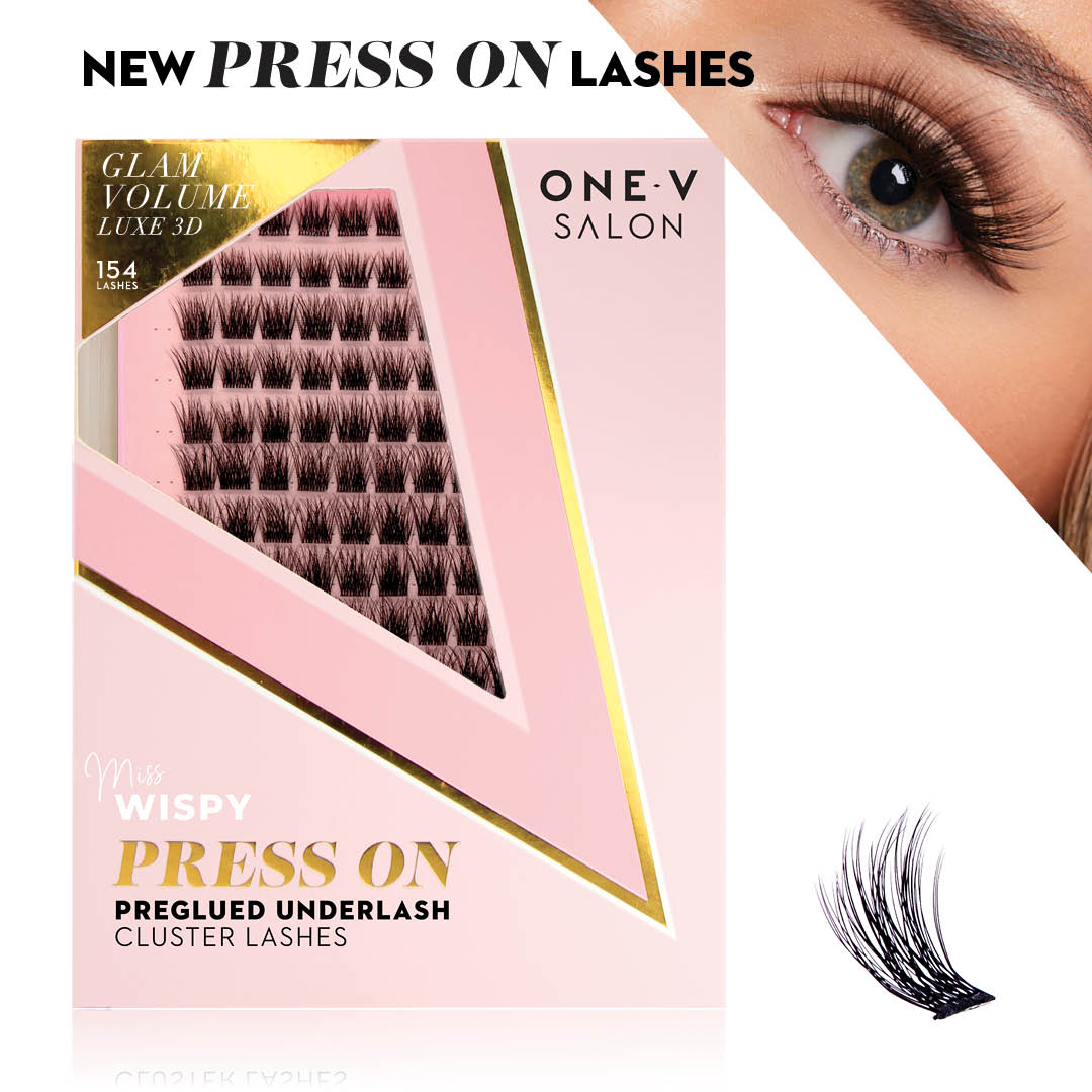 Glam Volume Press On Preglued Under-lashes Cluster Lashes - One V Salon