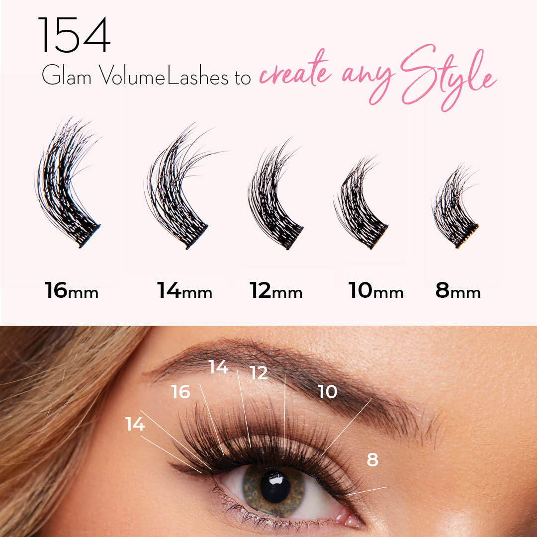 Glam Volume Press On Preglued Under-lashes Cluster Lashes - One V Salon