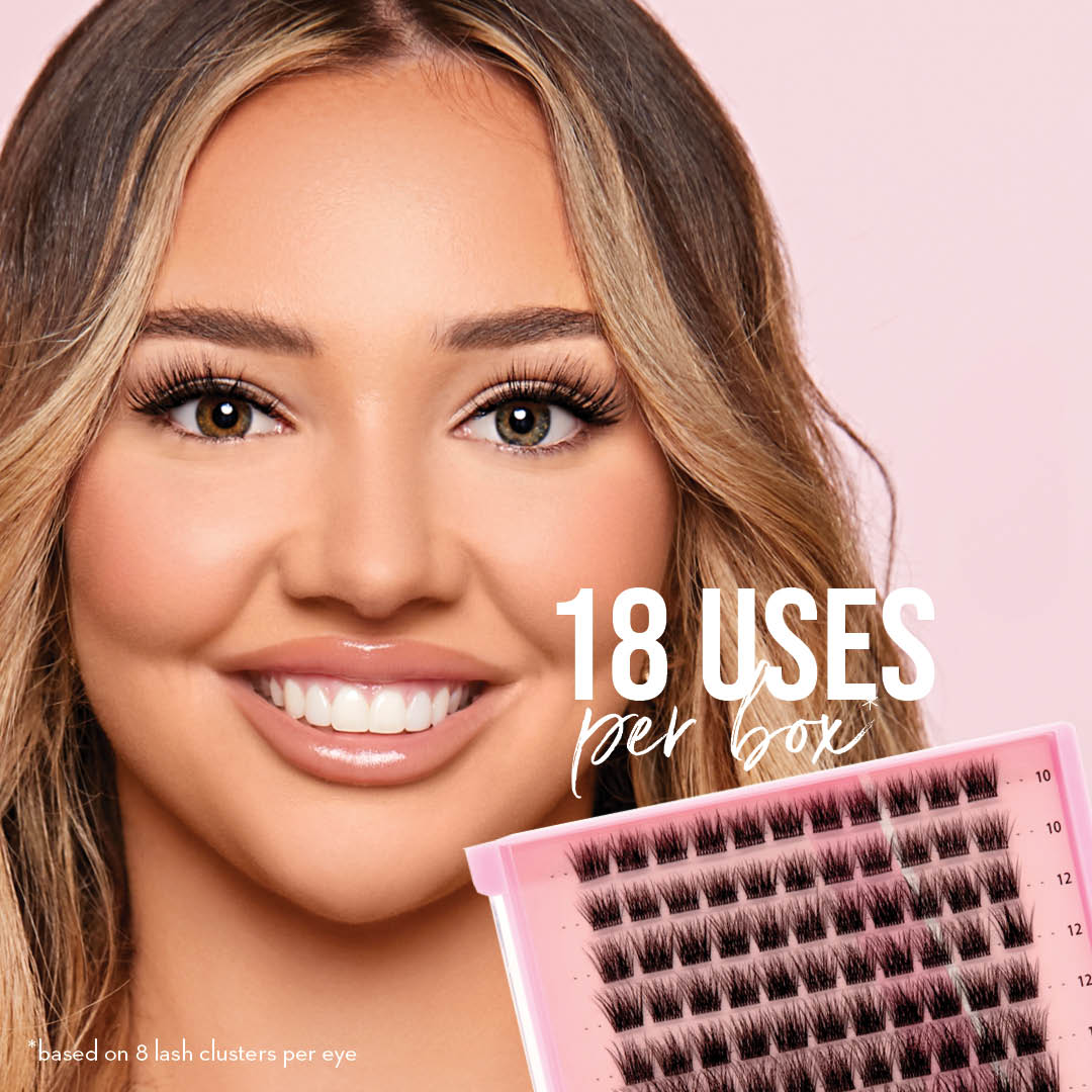 Glam Volume Press On Preglued Under-lashes Cluster Lashes - One V Salon