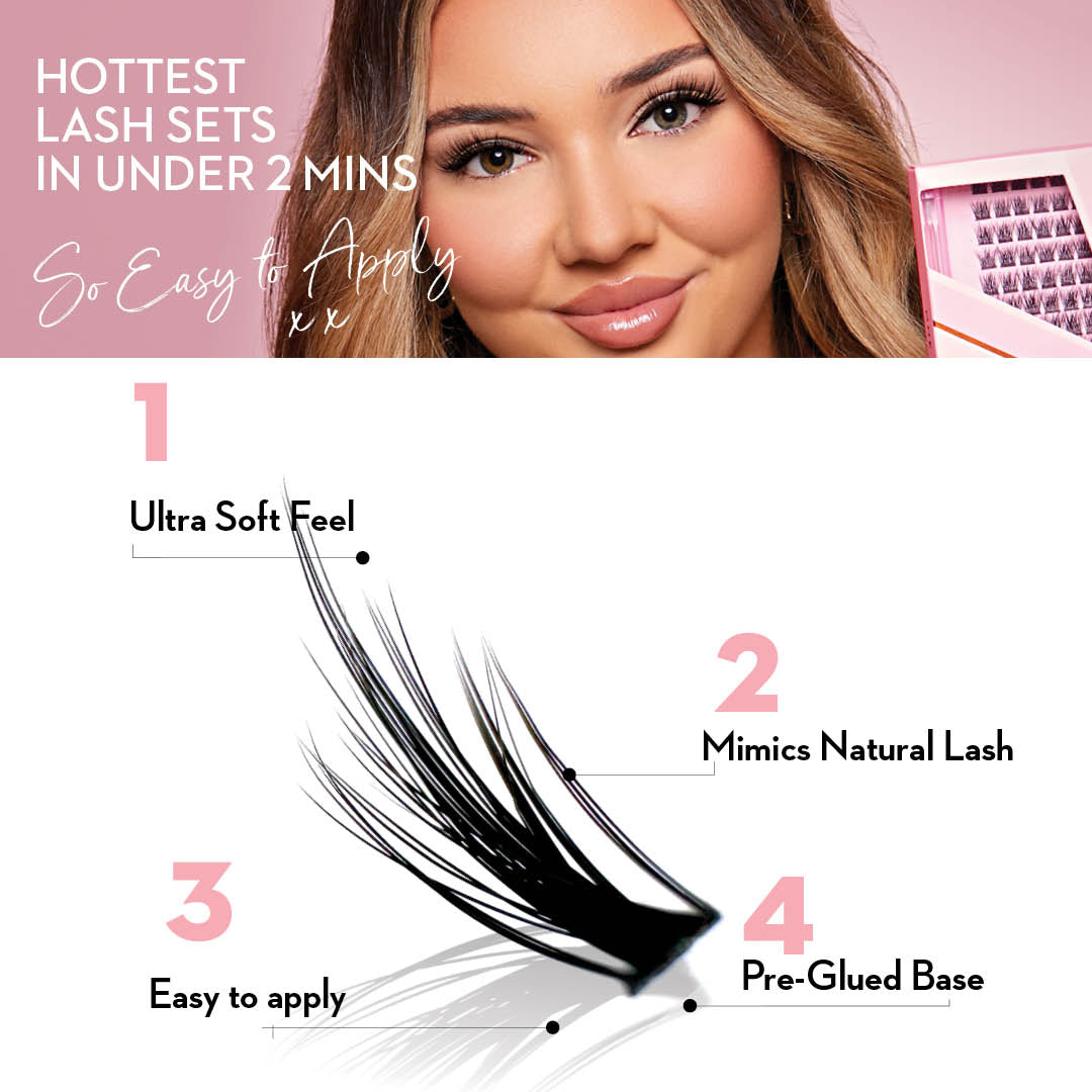 Press On Preglued Under-lashes Cluster Lashes Vixen - One V Salon