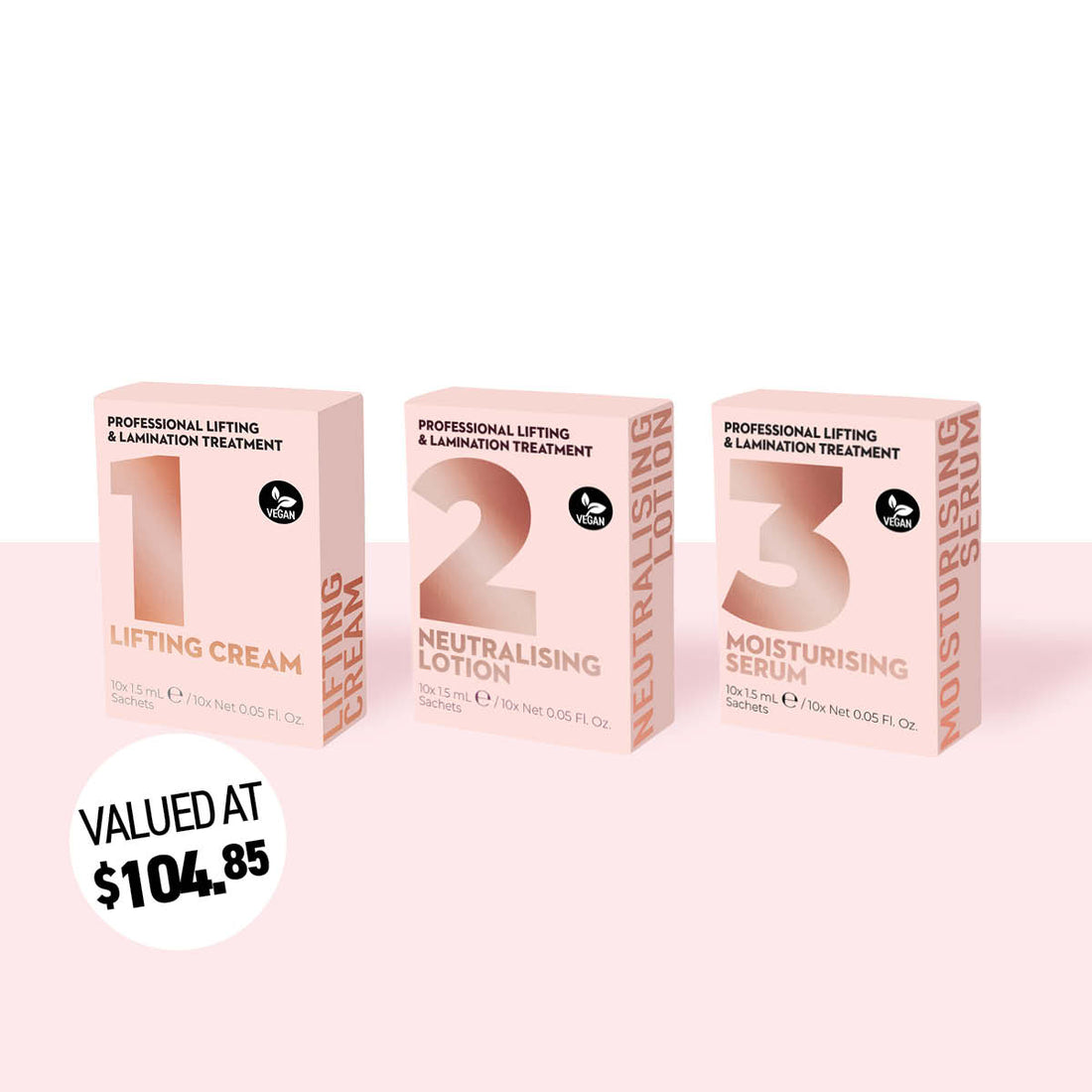 Lash Lift & Brow Lamination Solution Bundle Step 1, 2 & 3 - One V Salon