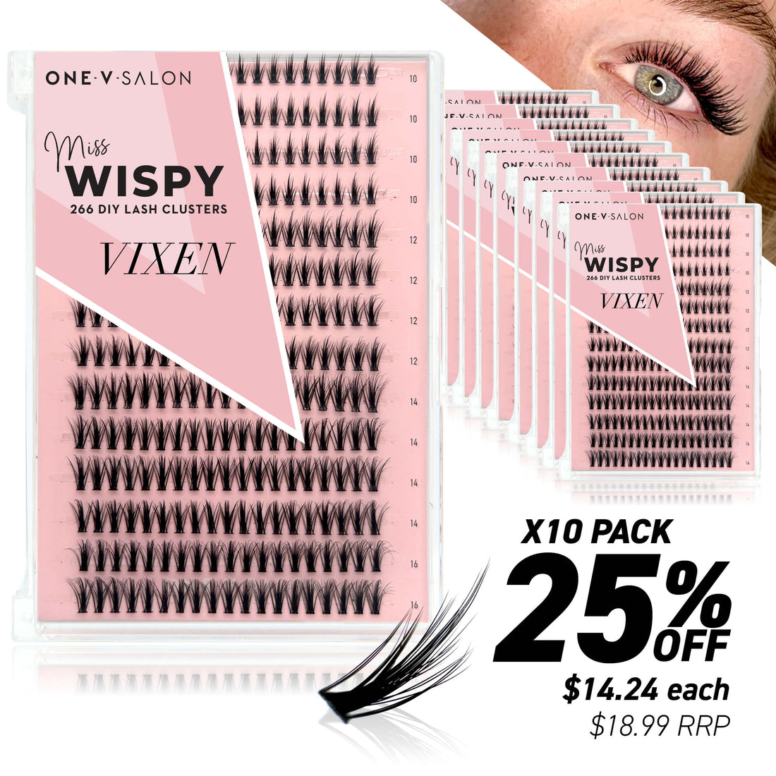 Miss Wispy Cluster Lashes - Vixen (Bundle Pack) - One V Salon