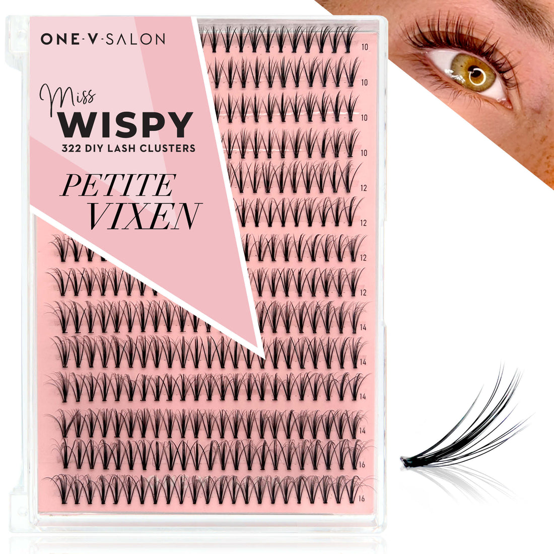 Miss Wispy Cluster lashes - Petite Vixen - 322 cluster lashes - One V Salon
