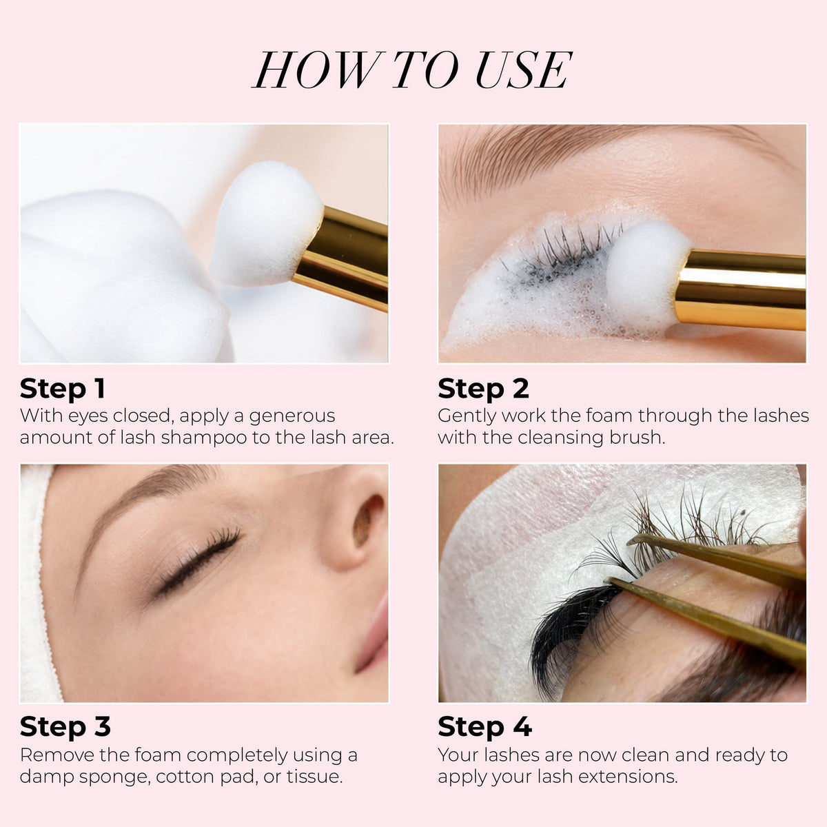 Eyelash Extension Shampoo Foam Cleanser Kit - (wholesale Bundle Packs) - One V Salon