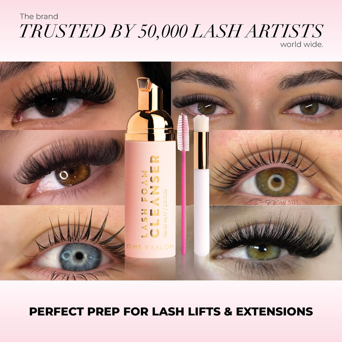 Eyelash Extension Shampoo Foam Cleanser Kit - (wholesale Bundle Packs) - One V Salon