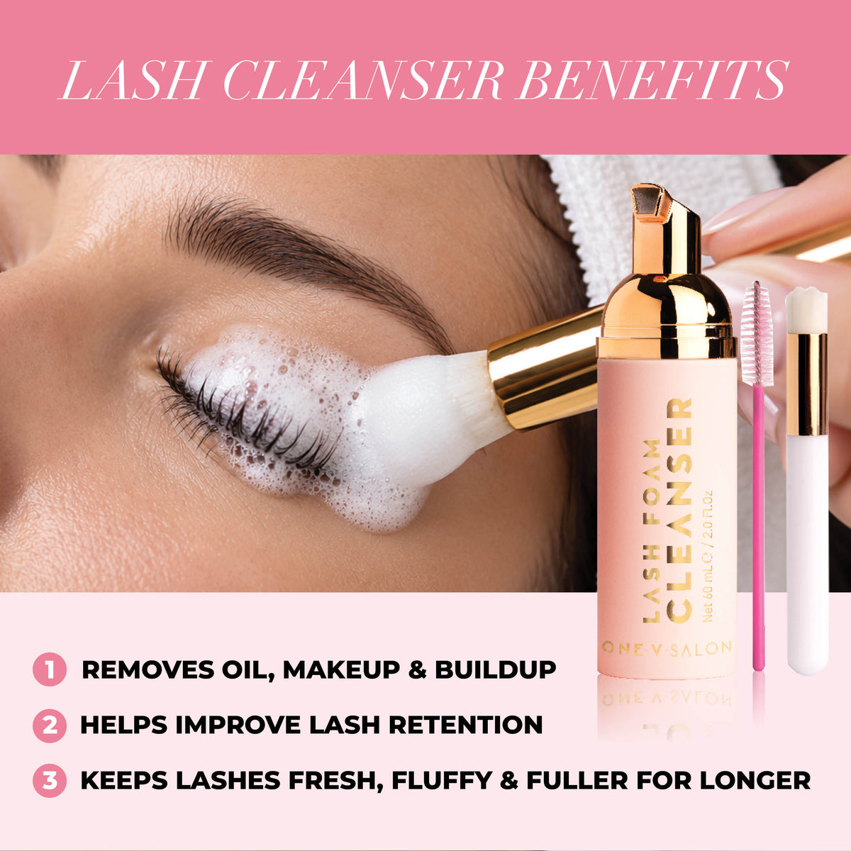 Eyelash Extension Shampoo Foam Cleanser Kit - One V Salon