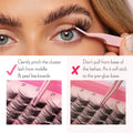 Press On Preglued Under-lashes Cluster Lashes Dream Wave - One V Salon