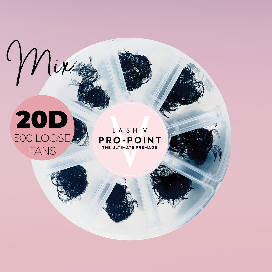 20D Pro-Point Ultimate - 500 loose Mix Fans - One V Salon