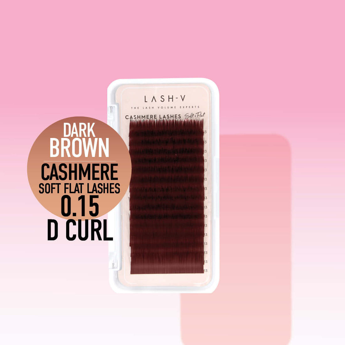 Cashmere Soft Flat Lashes - 0.15 - D Curl Dark Brown - One V Salon