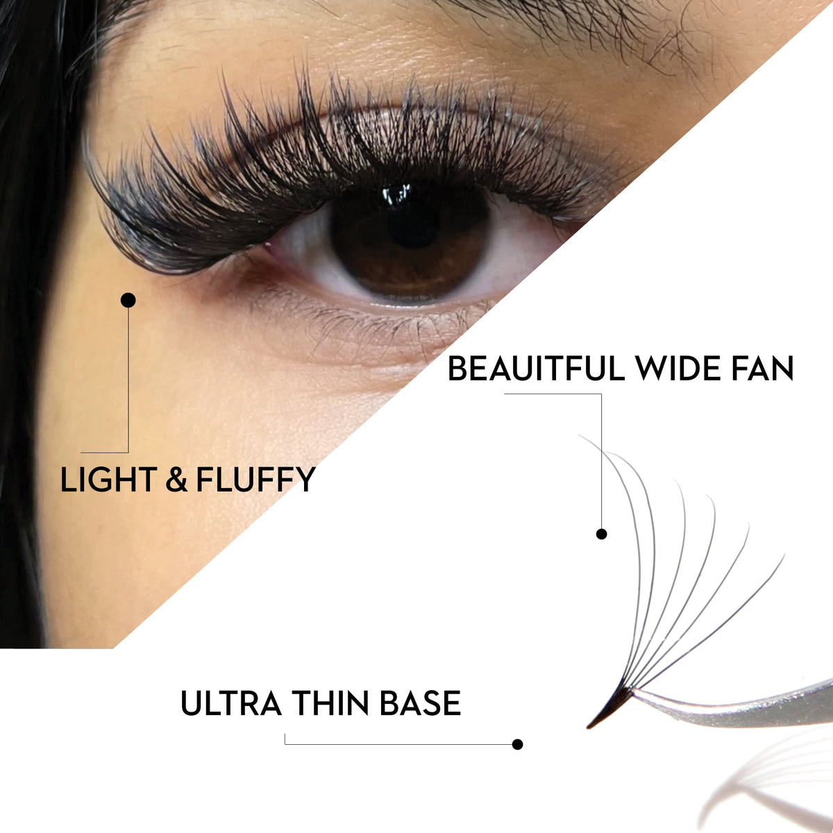 10D Wholesale Premade Lash Fans Loose 1000ct - Salon Supply - One V Salon