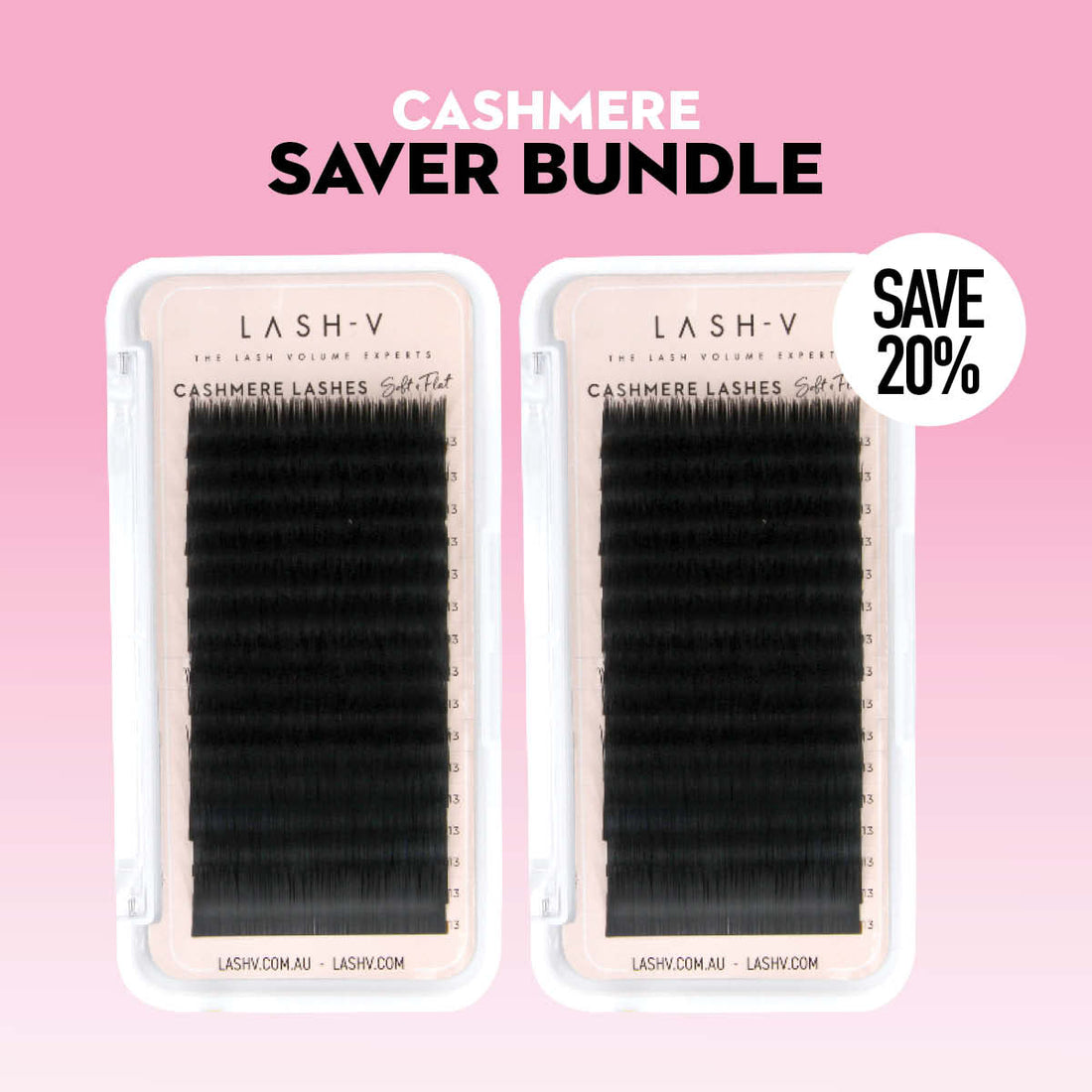 Cashmere Soft Flat Lashes Saver Bundle - X2 Trays- 0.15/0.20 - One V Salon