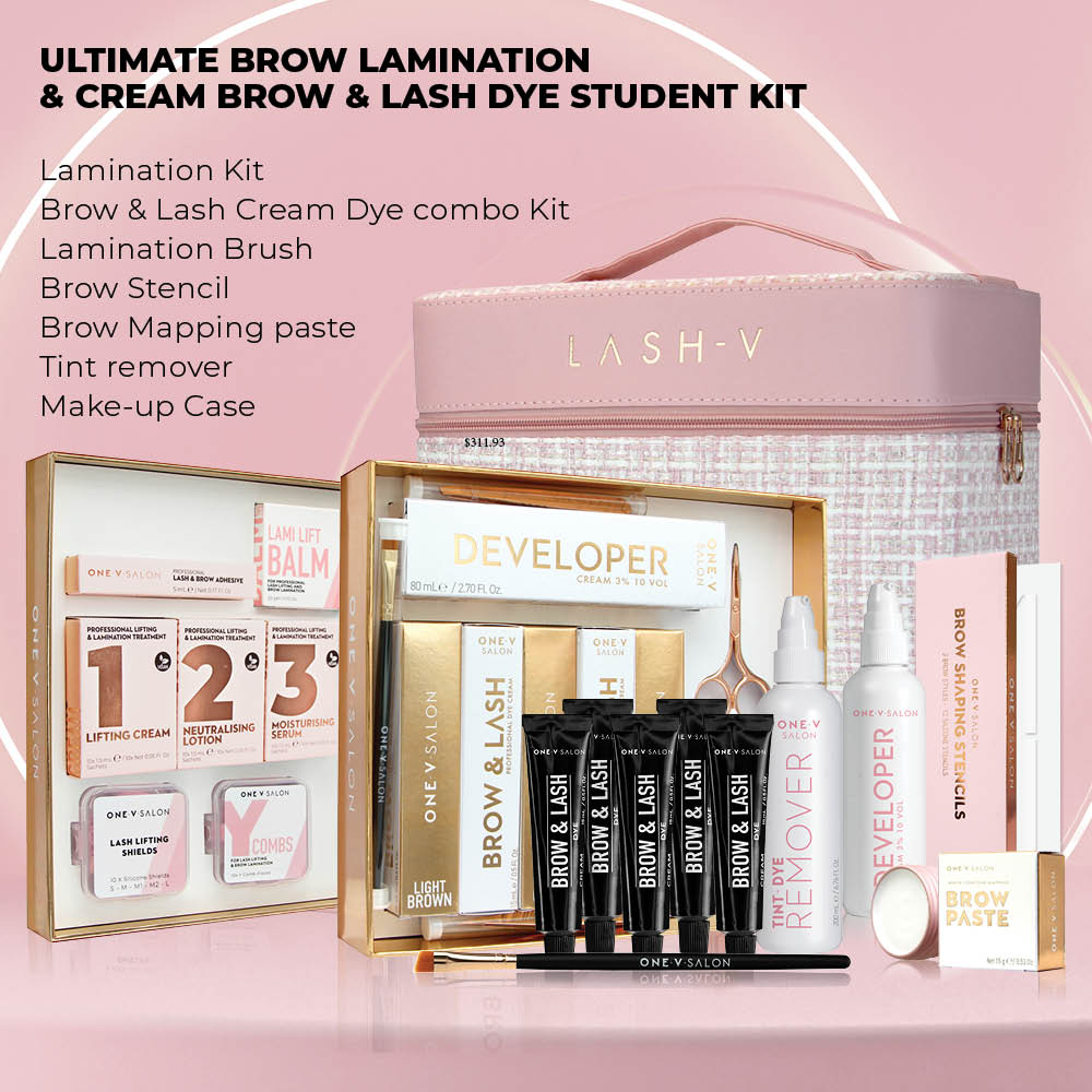 Student Brow Kit - Lamination and Brow Dye / lash lift and tint - One V Salon