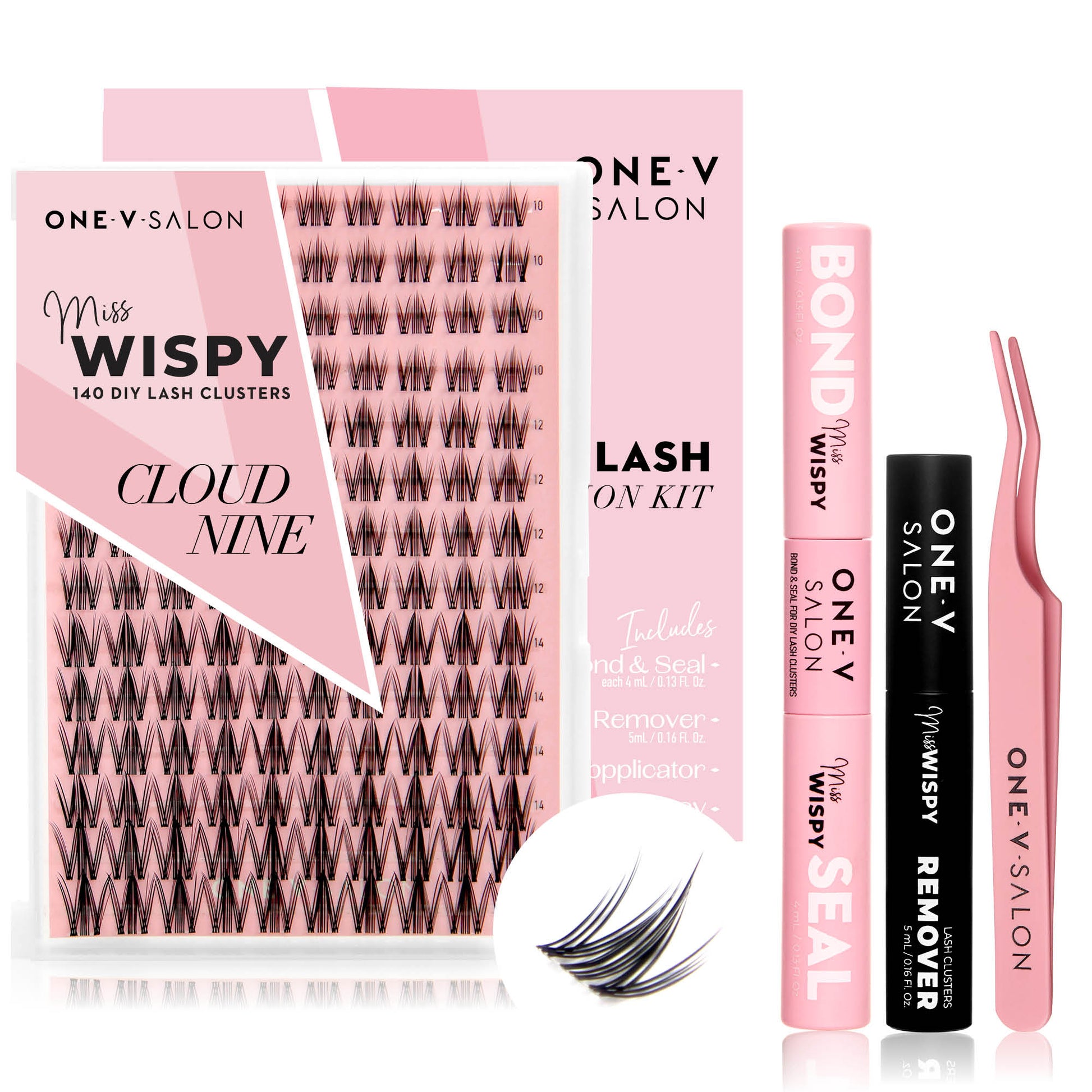 Miss Wispy Cluster Lashes - Cloud 9 - 140 DIY Cluster lashes Complete Kit - One V Salon