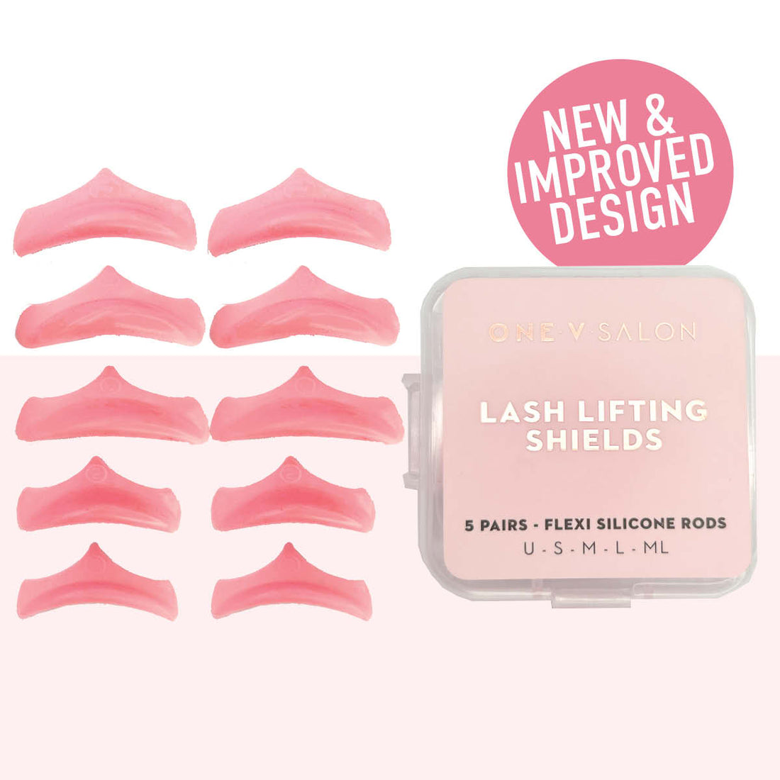 Flexi Silicone Rod - Lash Lifting Shields - 5 Sizes (10x Pack) - One V Salon