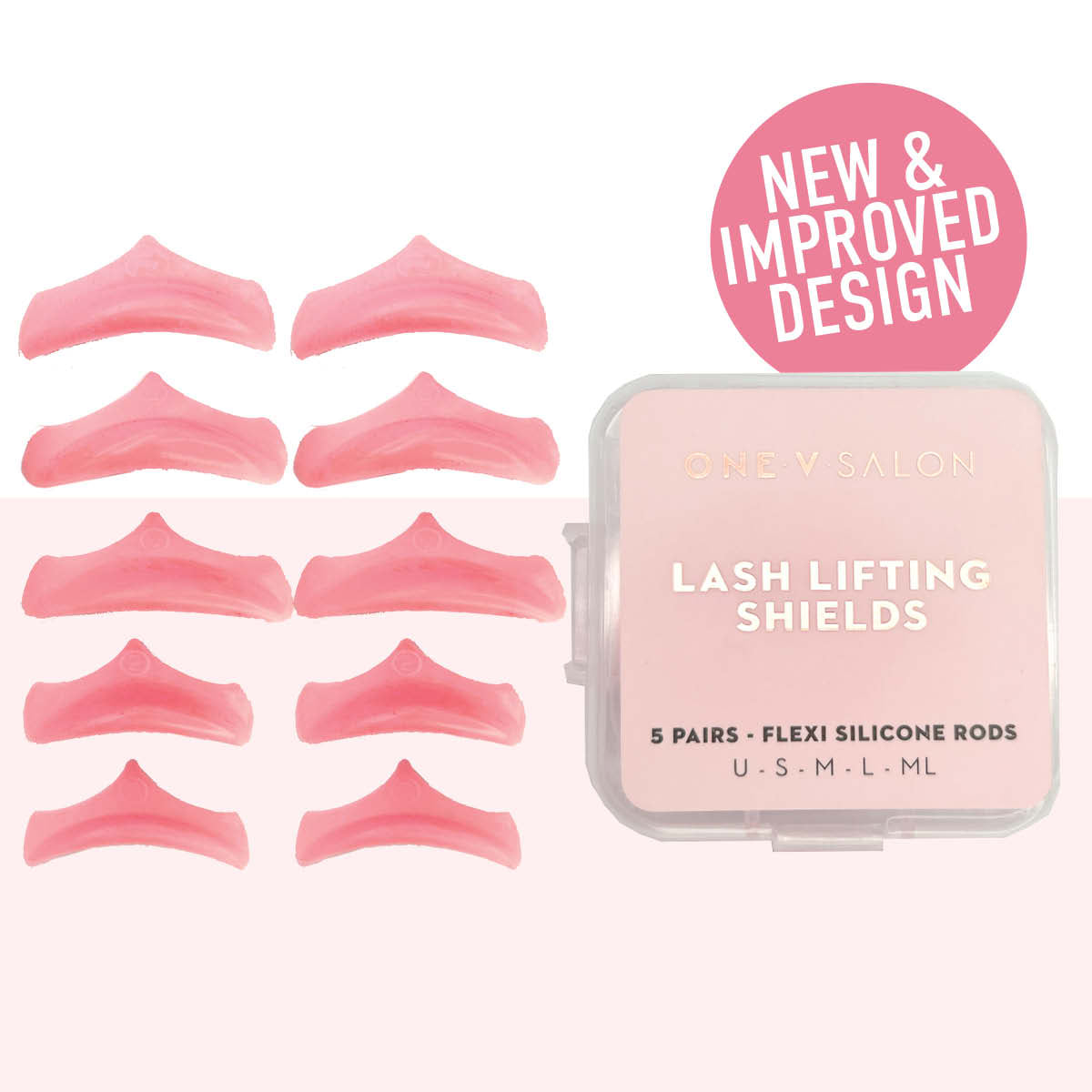 Flexi Silicone Rod - Lash Lifting Shields - 5 Sizes (10x Pack) - One V Salon