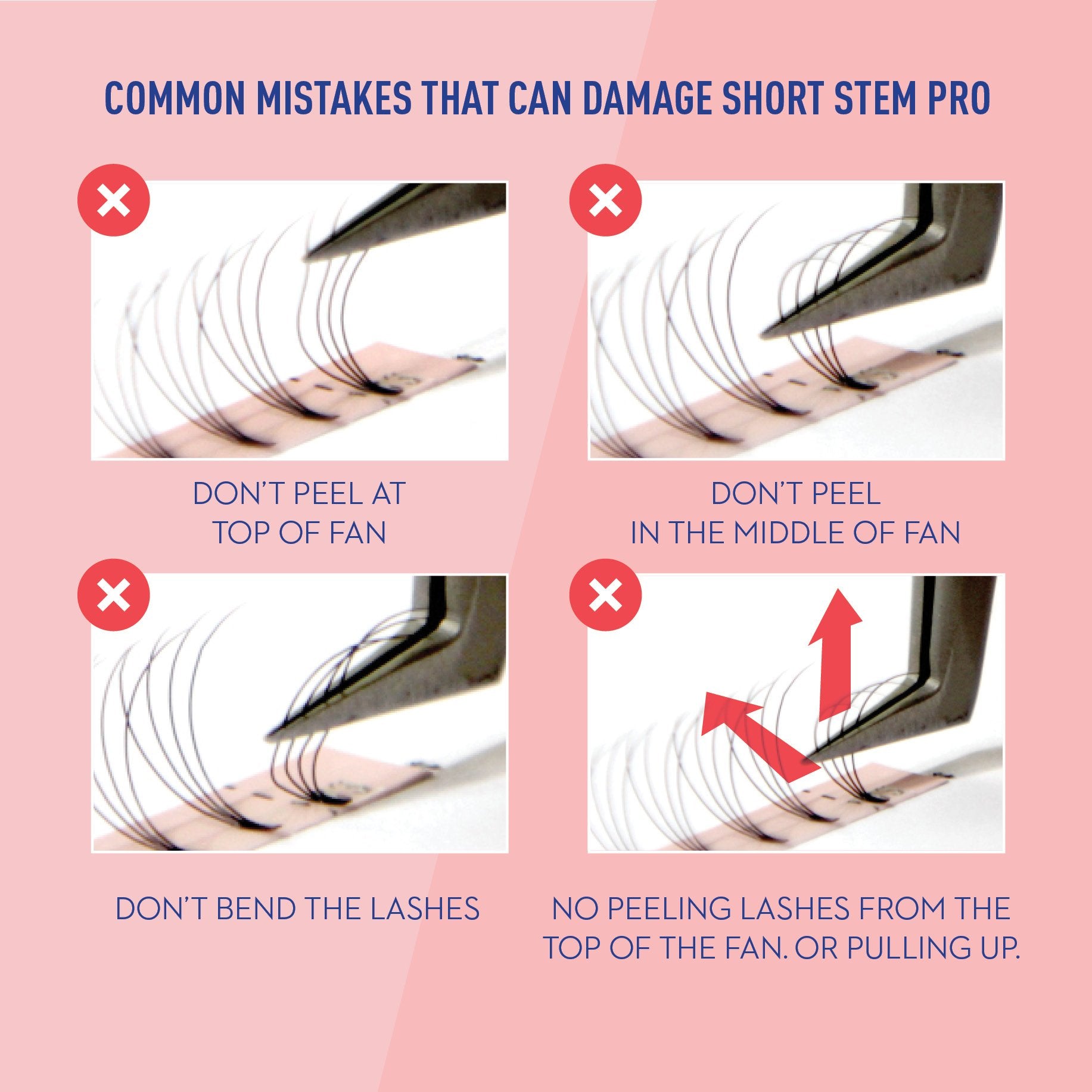 4D Premade Lash Fans - Short Stem Pro - Xl Tray - 0.07mm - C Curl - Lash Supplies - One V Salon