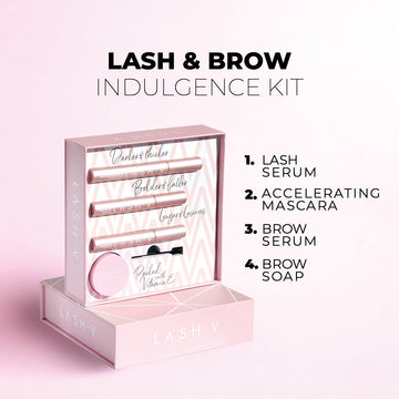 Combo Kit - Lash & Brow Indulgence Kit - Lash & Brow Growth Serums + Mascara + Brow Soap . - One V Salon