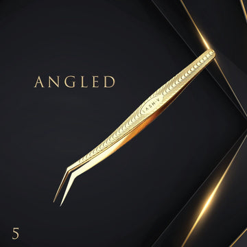 Luxe Gold Tweezers - Angled #5 - One V Salon