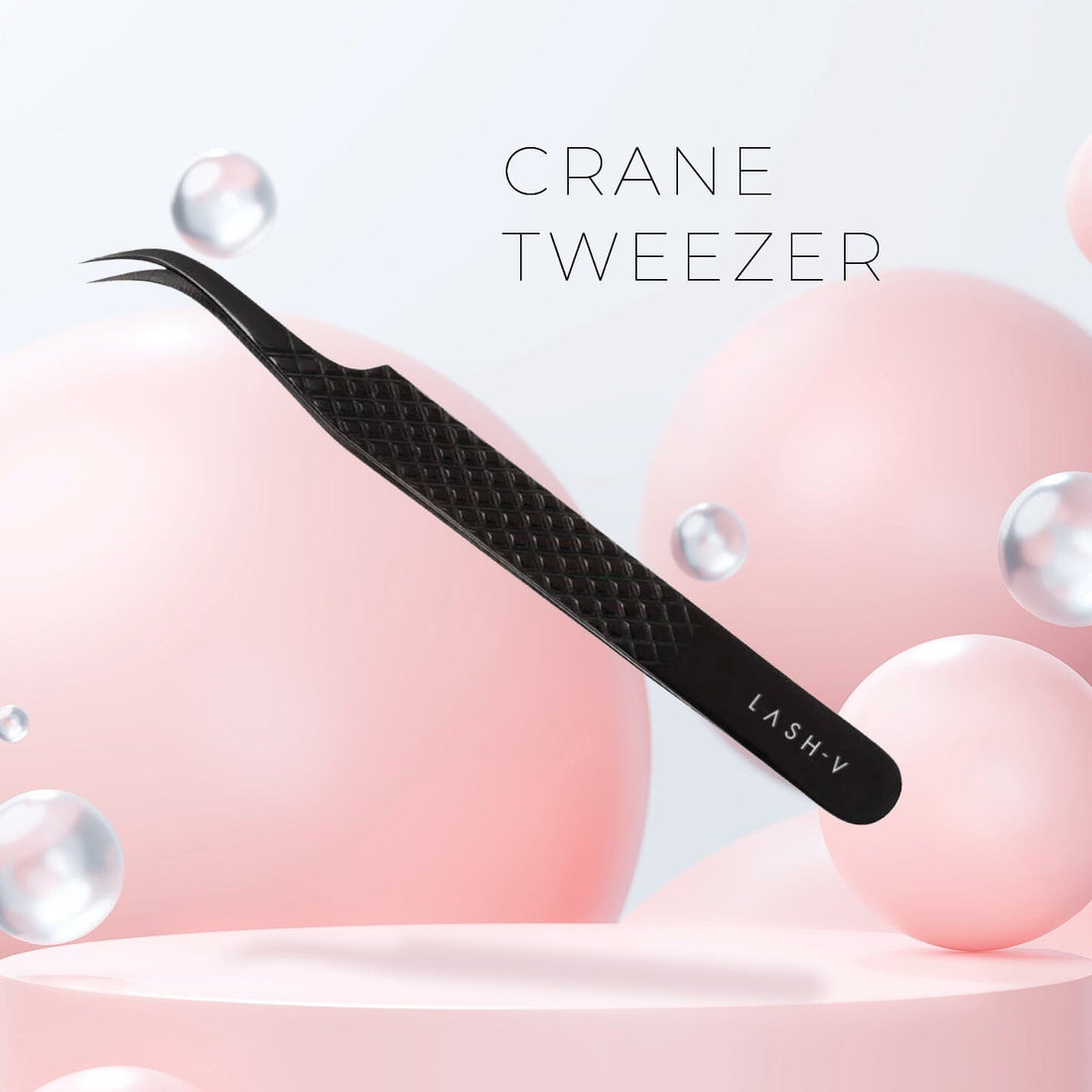Titanium Eyelash Tweezers - Crane #1 - One V Salon