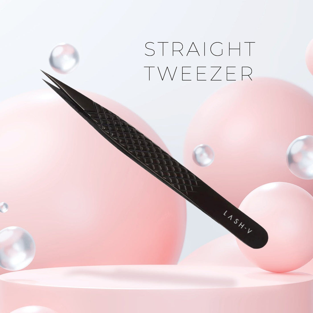 Titanium Eyelash Tweezers - Straight #3 - One V Salon