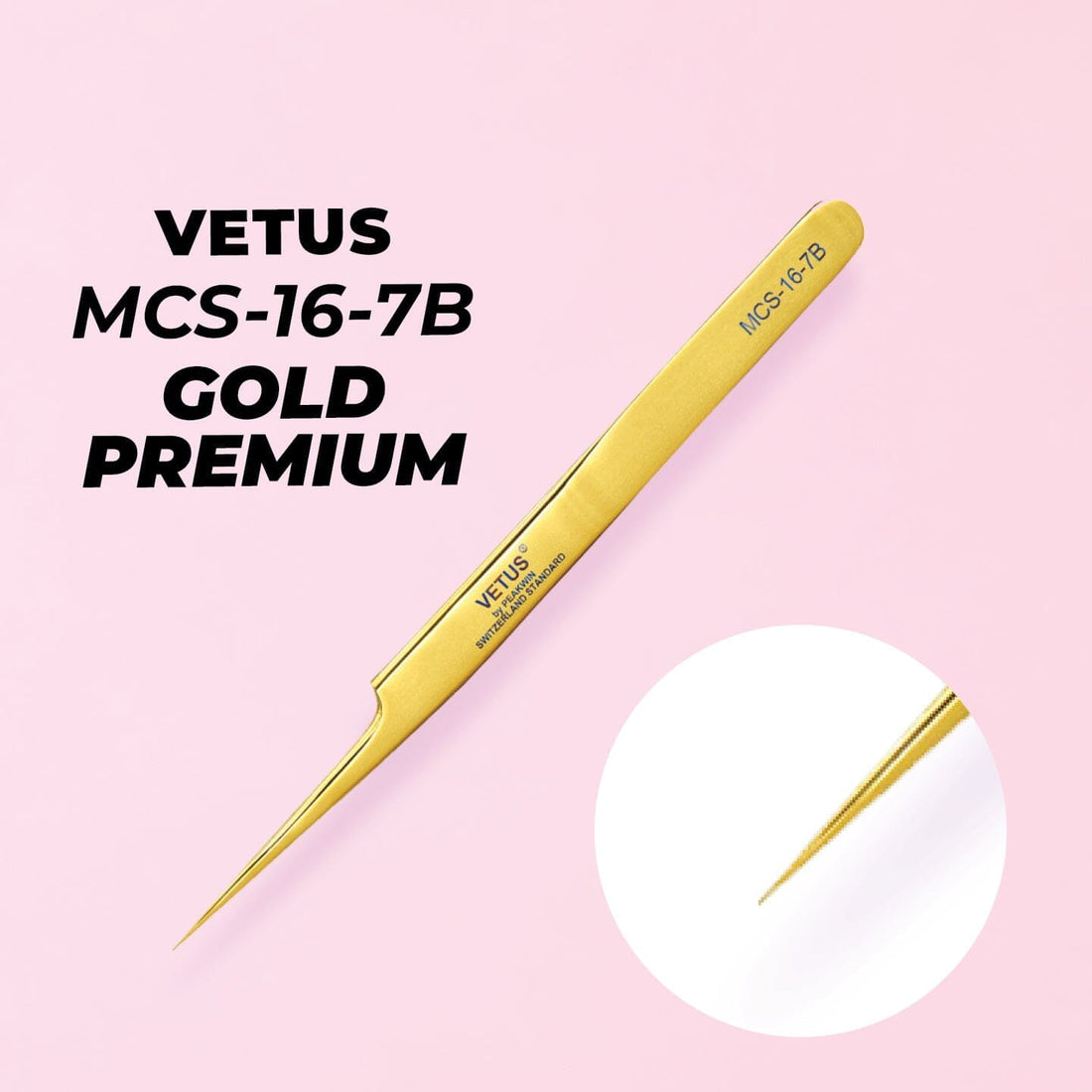 Tweezer Vetus Gold Premium - MCS-16-7B - One V Salon